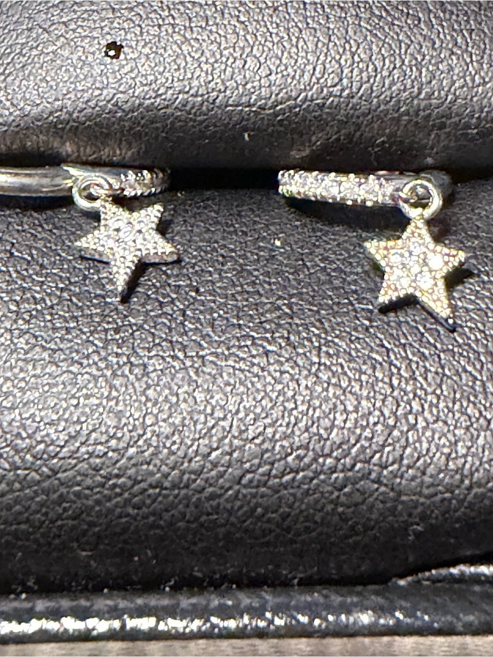 Dainty Star Huggie Hoop Earrings in Swarovski Sparkling Silver